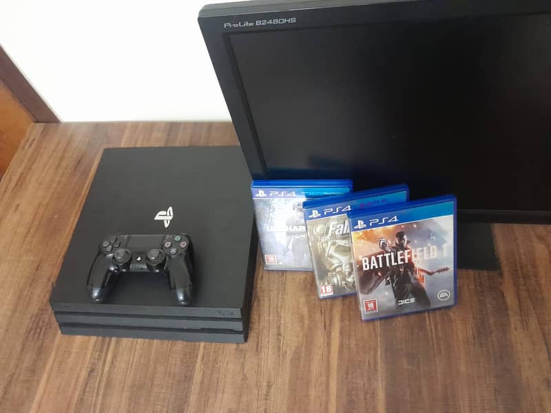 PS4 Pro 1TB New Condition + 6 Games With All Original Accessories 8