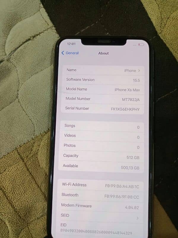 iPhone xs max PTA approved 256 gb number 03276594486 3