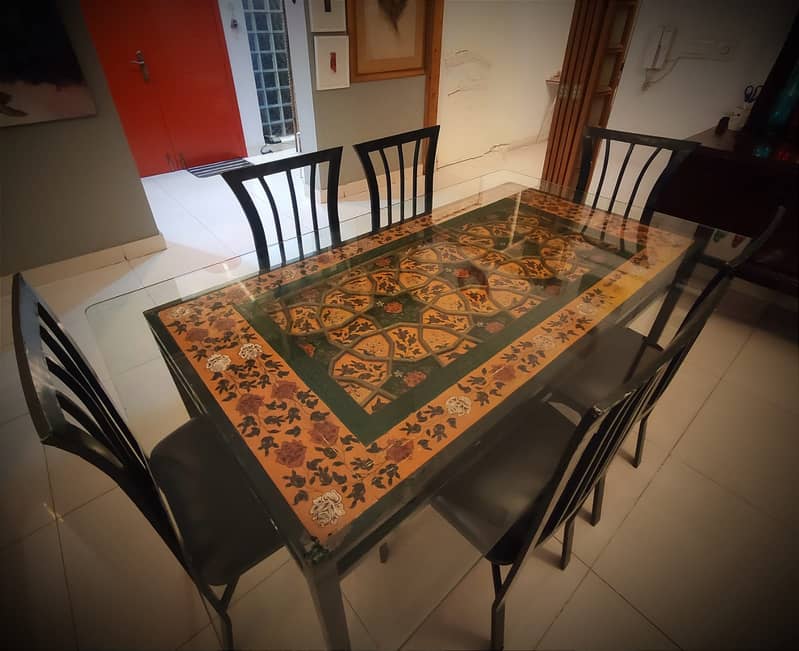 Antique wrought iron dinning table 4