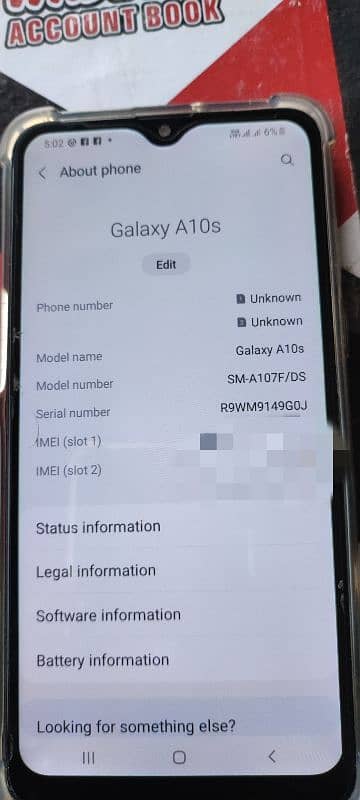 Samsung A10s 5