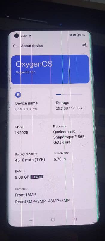 hello im salling my one plus 8 pro ptach life time 8+4 12 gb ram 128 2