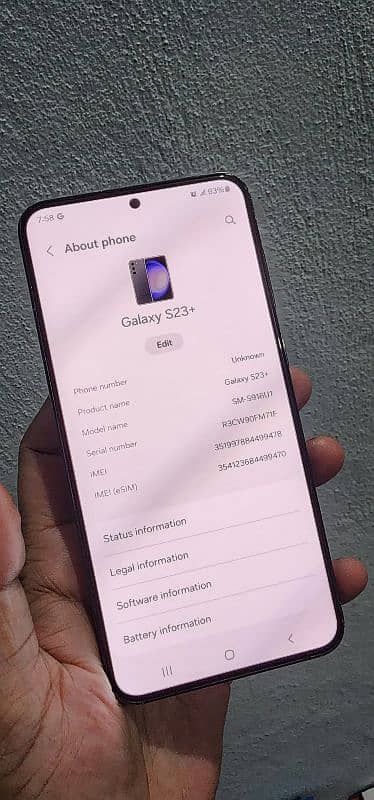 Samsung galaxy s23 plus  5g 8 256gb non pta e sim working 15