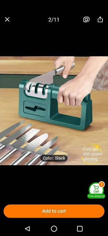 1pc 5-in-1 Kitchen Knife and Scissor Sharpener 0