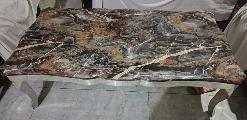 Marble center steel table 1