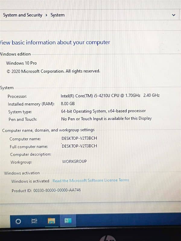 Hp Core i5-4th Generation 8GB RAM 512GB HHD Reasonable Price 12