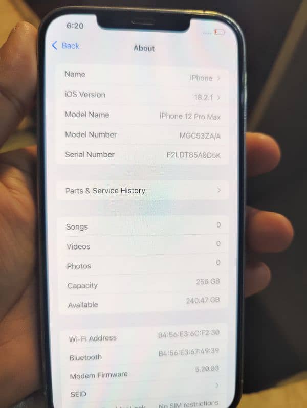 iPhone 12 pro max 256GB PTA 5