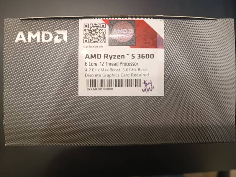 AMD Ryzen 5 3600 with original box + cooler (used) 1