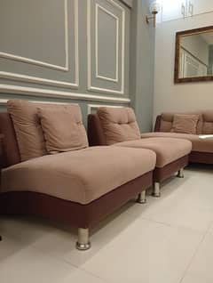 Modern Purple sofa 2 seater with 2 single seaters