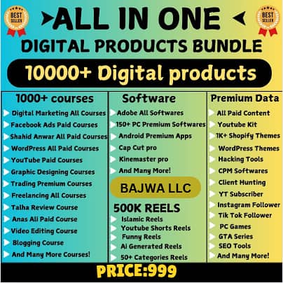 DIGITAL PRODUCTS FOR SALE JUST 999 0