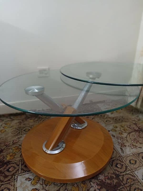 Beautiful tempered glass revolving side table 1