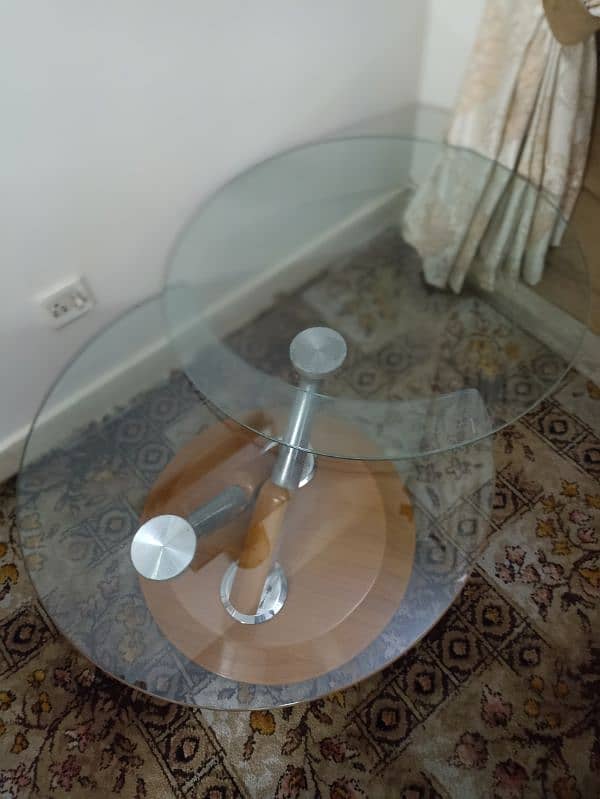 Beautiful tempered glass revolving side table 2