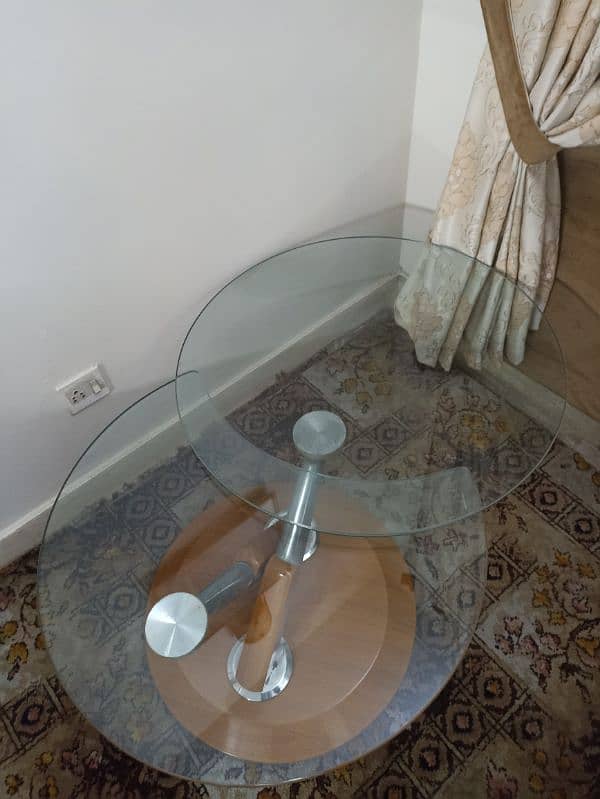 Beautiful tempered glass revolving side table 3