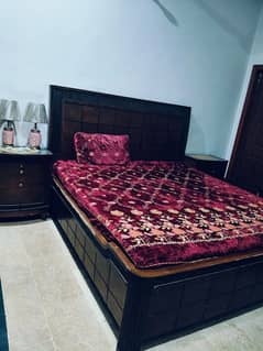 Full king size Bed set with dressing table and two side table