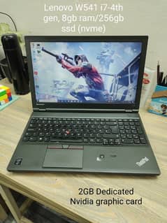 Lenovo Thinkpad W541 core i7 4th Gen 2 GB graphic card (dedicated)