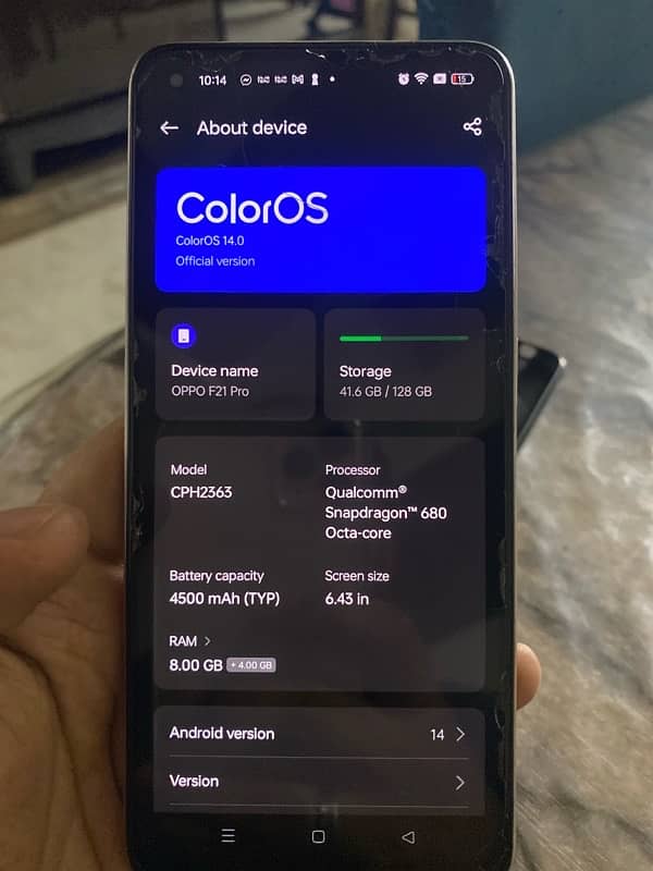 Oppo F21 Pro Yellow 8GM/128GB 3