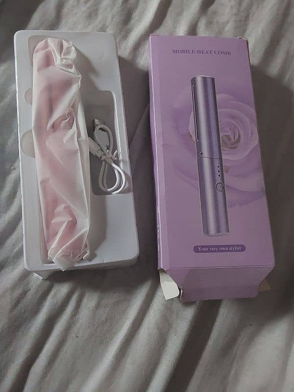 heating hair comb straightener only packing open 2