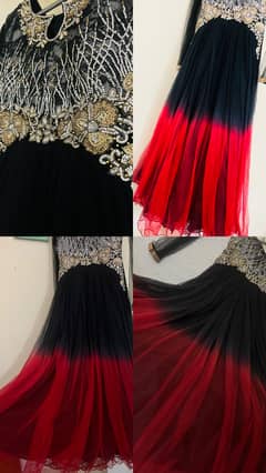 Long maxi frock beautiful black and red colour.