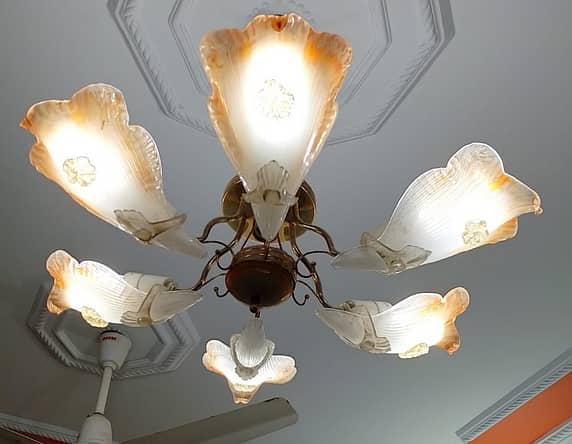 Elegant Used Chandelier and Wall Light Set for Sale 0