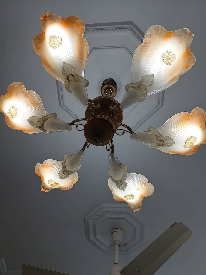 Elegant Used Chandelier and Wall Light Set for Sale 3