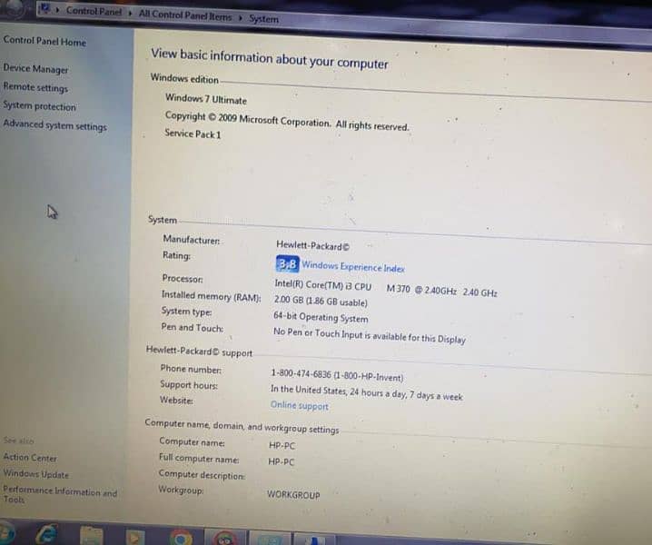 Hp laptop 2 gb ram In good condition 1