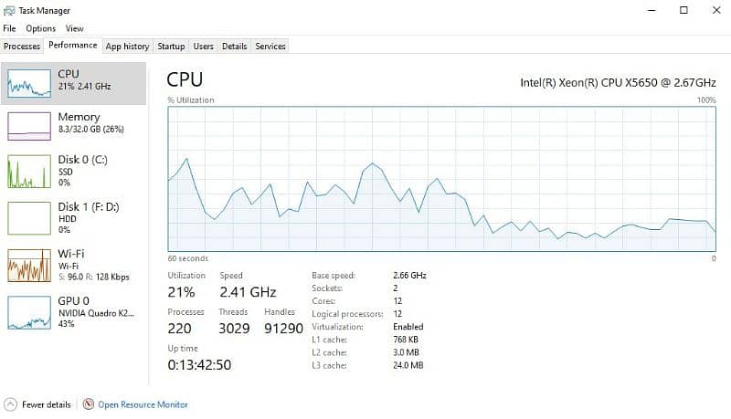 Intel xeon x5650 32Gb Ram with Nvidia quadro k2000 9