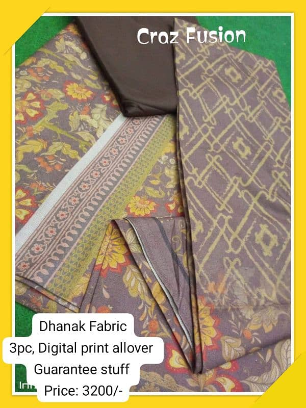 Unstitched dhanak suits delivery all over Pakistan 3