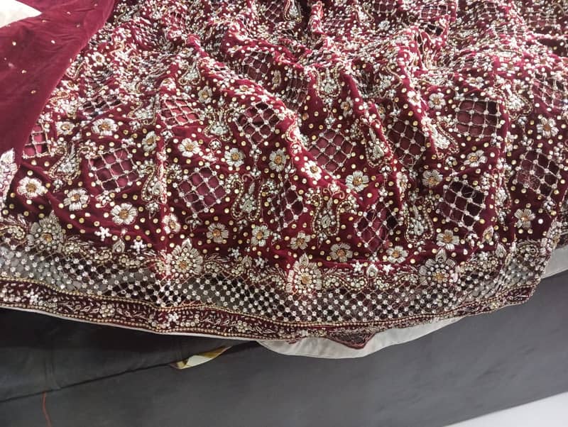 Bridal Lehnga Mehroon Color Valvet Lehnga 0