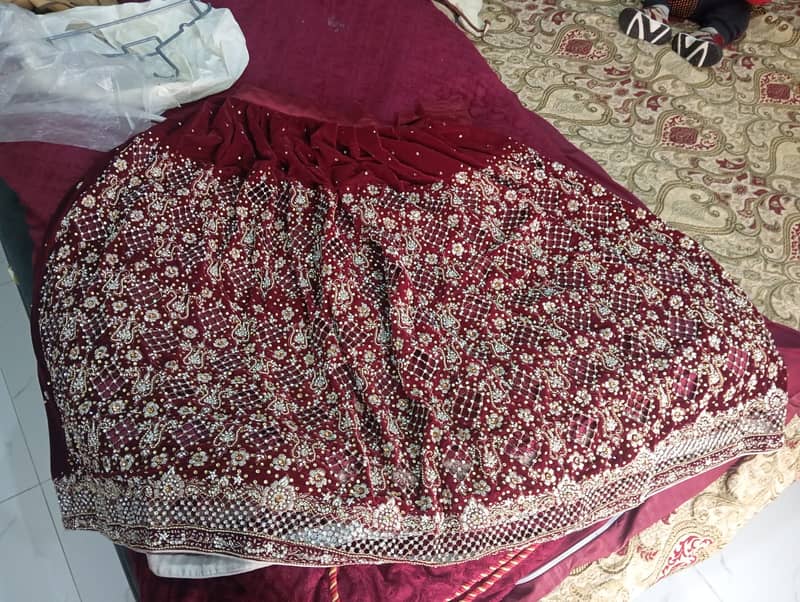 Bridal Lehnga Mehroon Color Valvet Lehnga 1