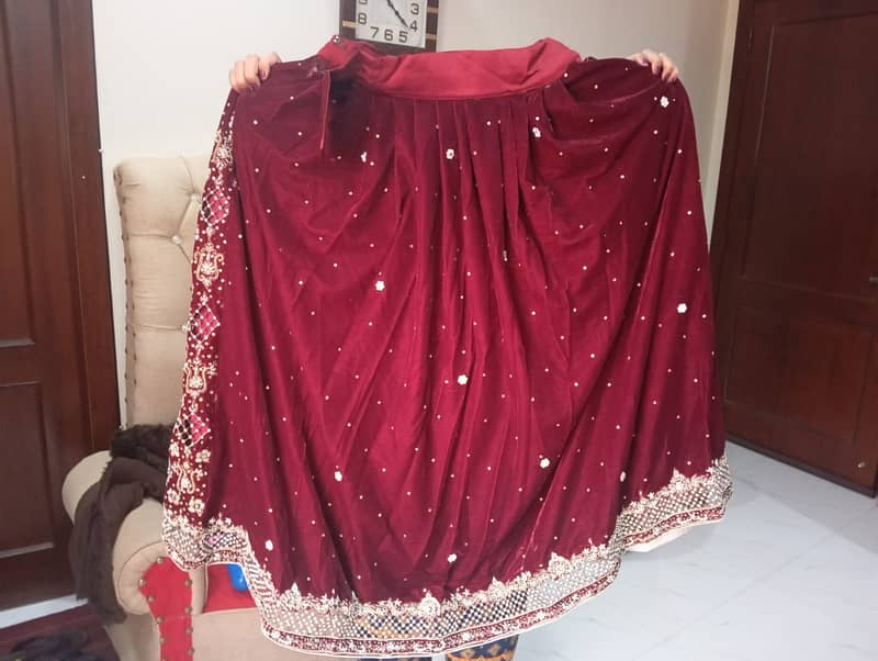 Bridal Lehnga Mehroon Color Valvet Lehnga 7