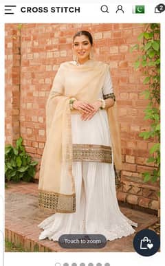 stitched 3 piece ghara set cross stitch brand