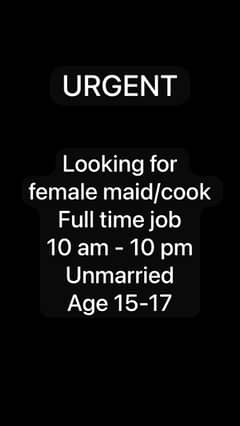 Female cook/maid