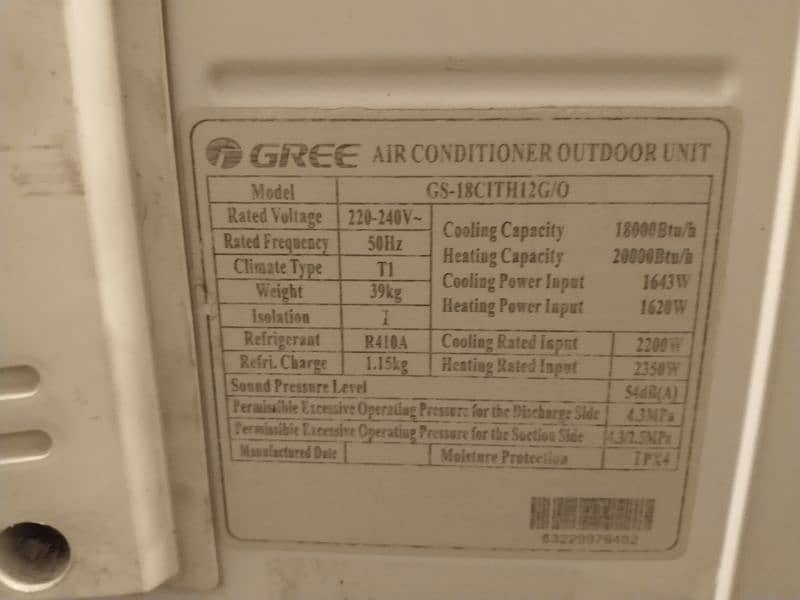 1.5 Ton Gree Split Reversible Inverter 0