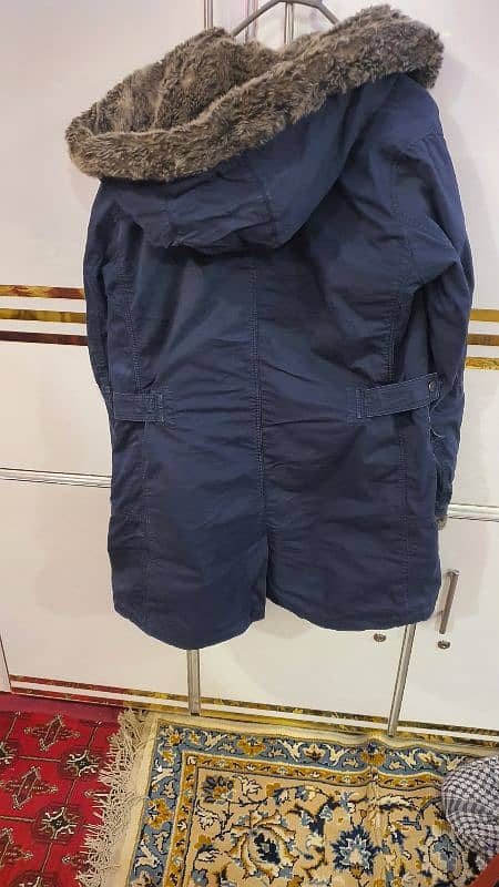 Tommy Hilfiger navy blue coat 3 4 time use 1