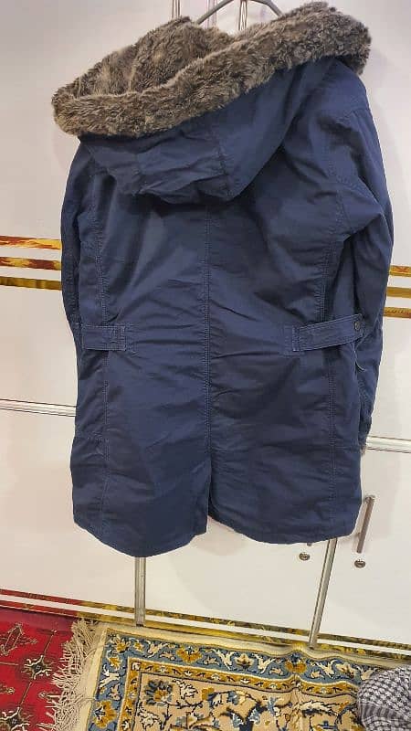 Tommy Hilfiger navy blue coat 3 4 time use 6