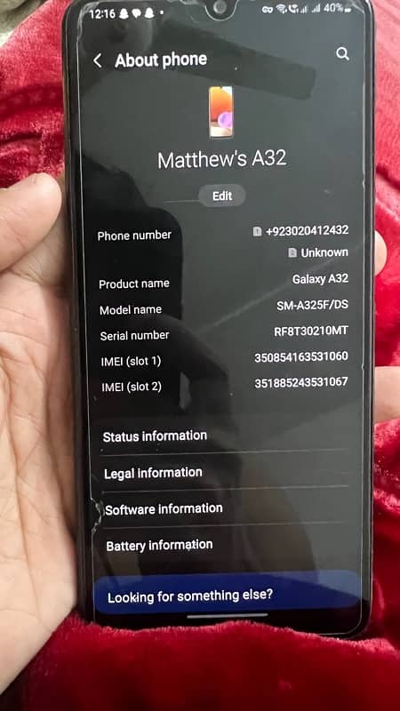 Samsung A32 6/128 first hand 10/10 7