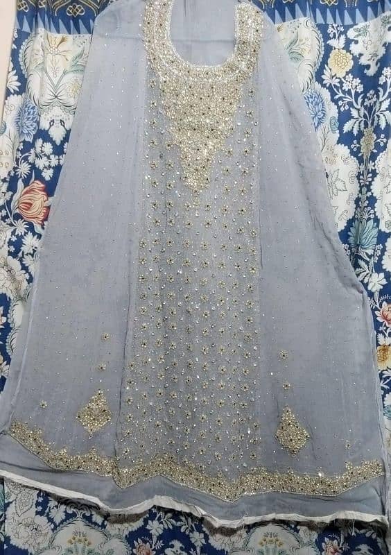 Bridal Maxi Unstiched Crinkle Shiffon Full Heavy Hand Work 03048360651 3