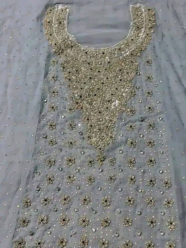 Bridal Maxi Unstiched Crinkle Shiffon Full Heavy Hand Work 03048360651 4