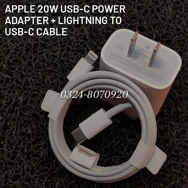 Original Apple 20W Power Adapter , iPhone Lightning To USB C Cable 14 0