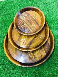 wooden plate set