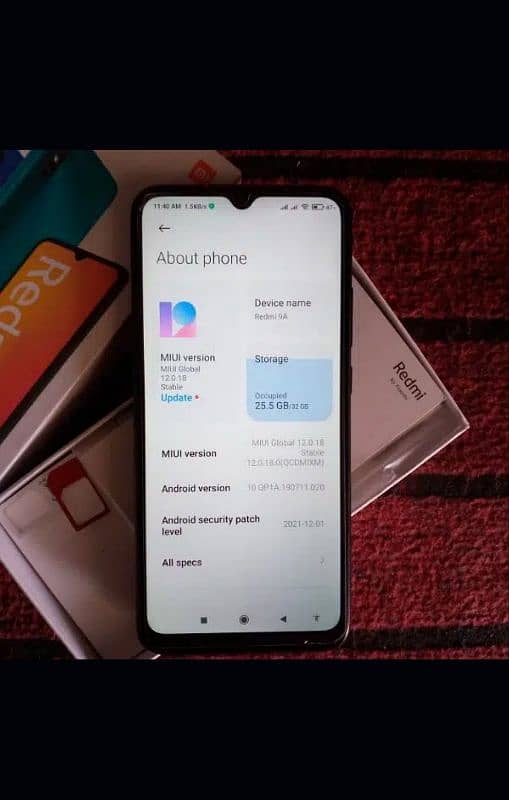xiaomi redmi 9A with box all accessories. 4