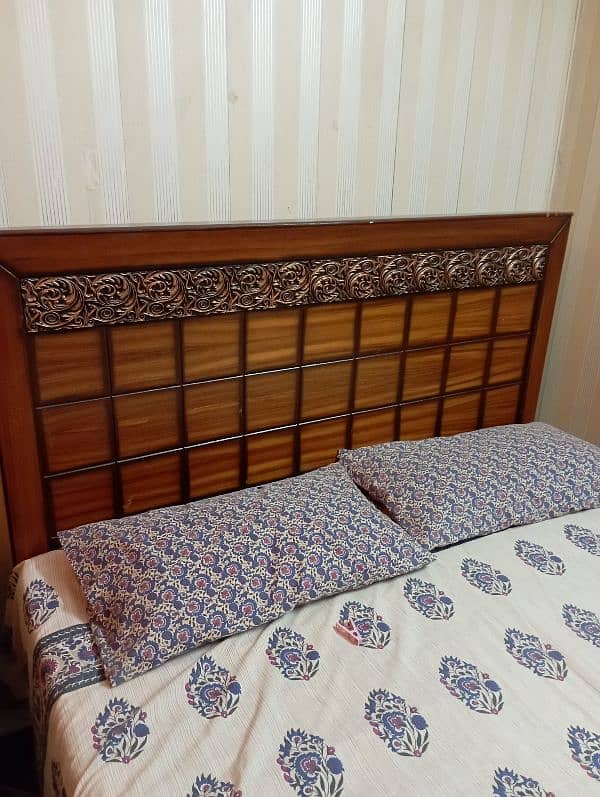 8th months used bed and side table for sale 1