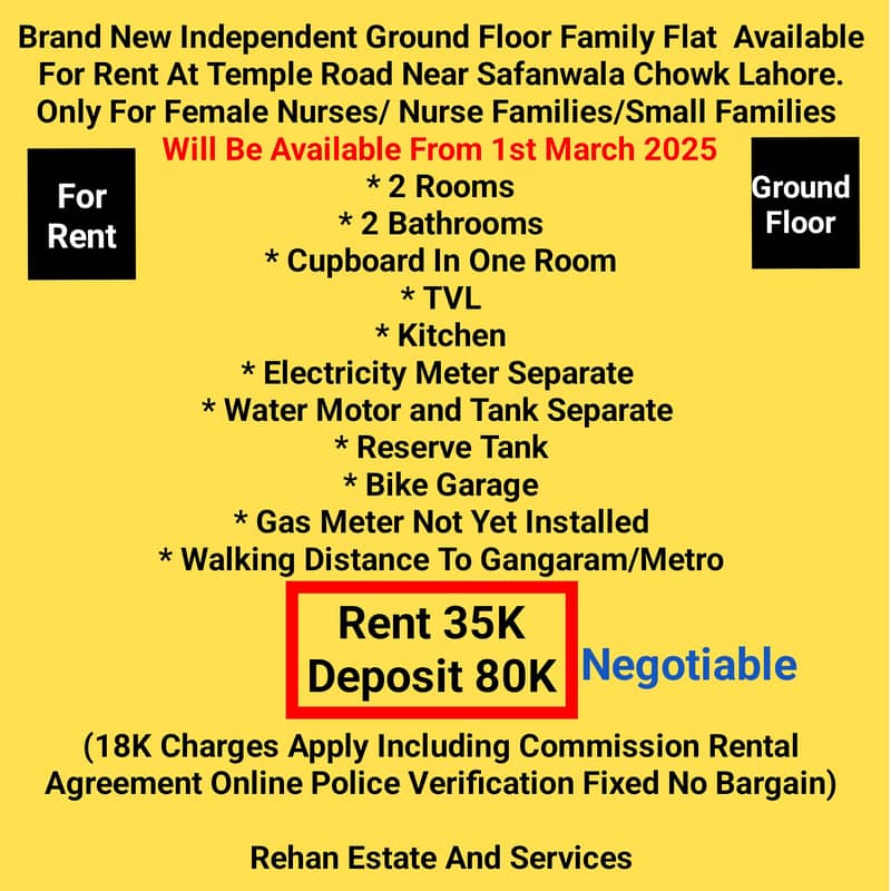 Brand New Family Flat  Available For Rent At Temple Road Lahore 3