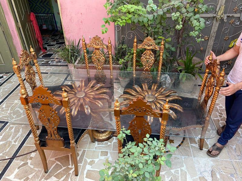 beautiful dining table with wooden chairs 4