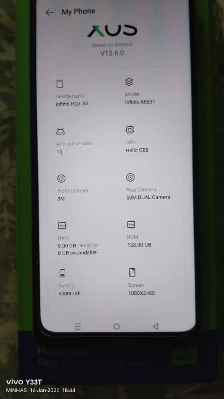 Infinix hot 30/8+128 12