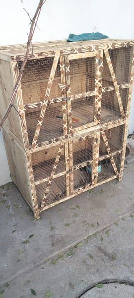 Wooden Cage For Hens (Double Portion) 0