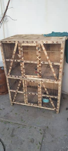 Wooden Cage For Hens (Double Portion) 1