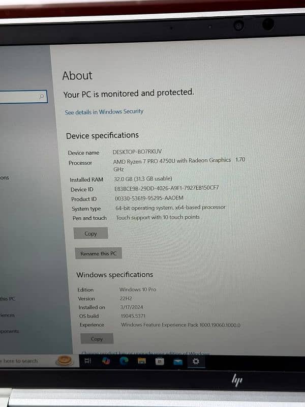 Hp Elitebook 855 G7  Ryzen 7 4750U  10 Generation  Touch Screen 8