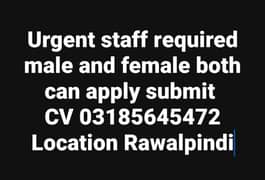 staff required male and female