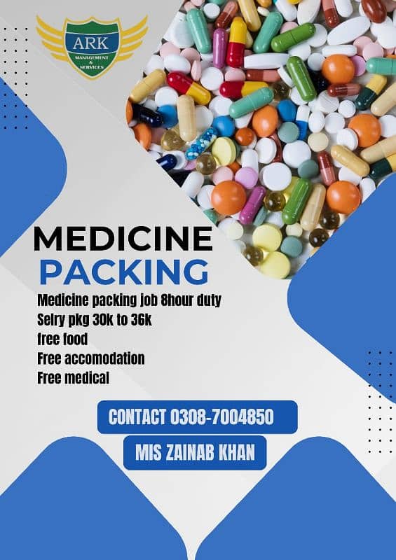 medicine packing jobs available in argent staff required 0