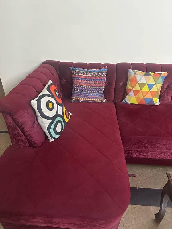 L shaped sofa set with chinioti style table 1